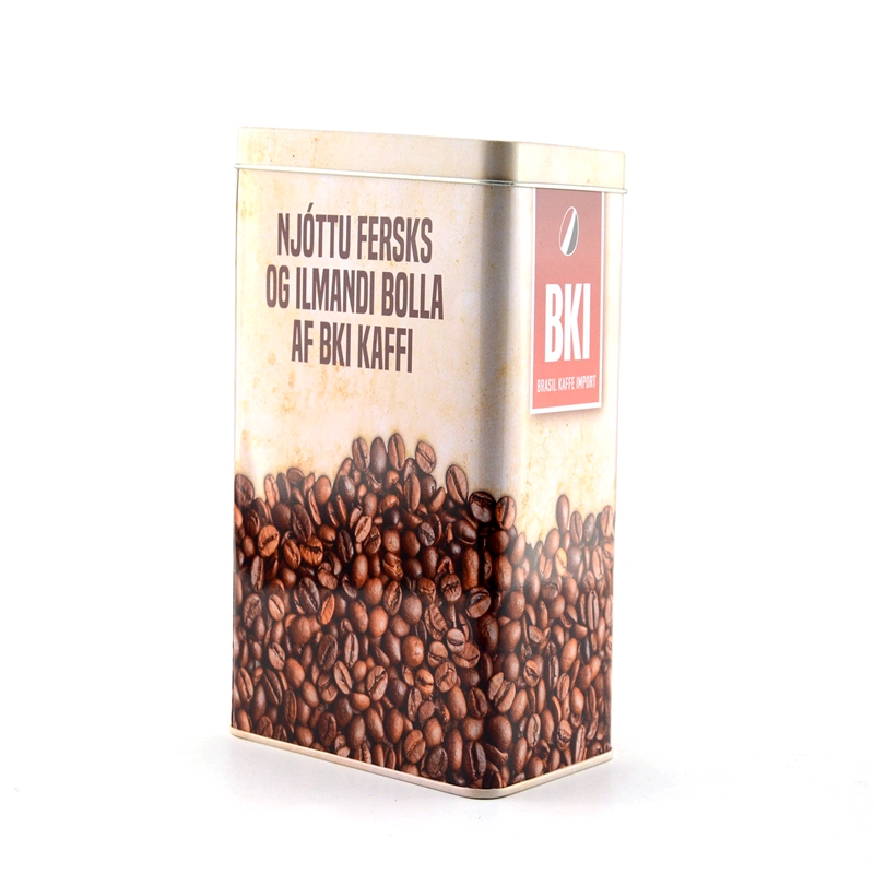 Custom printed food grade rectangular coffee bean  tin box
