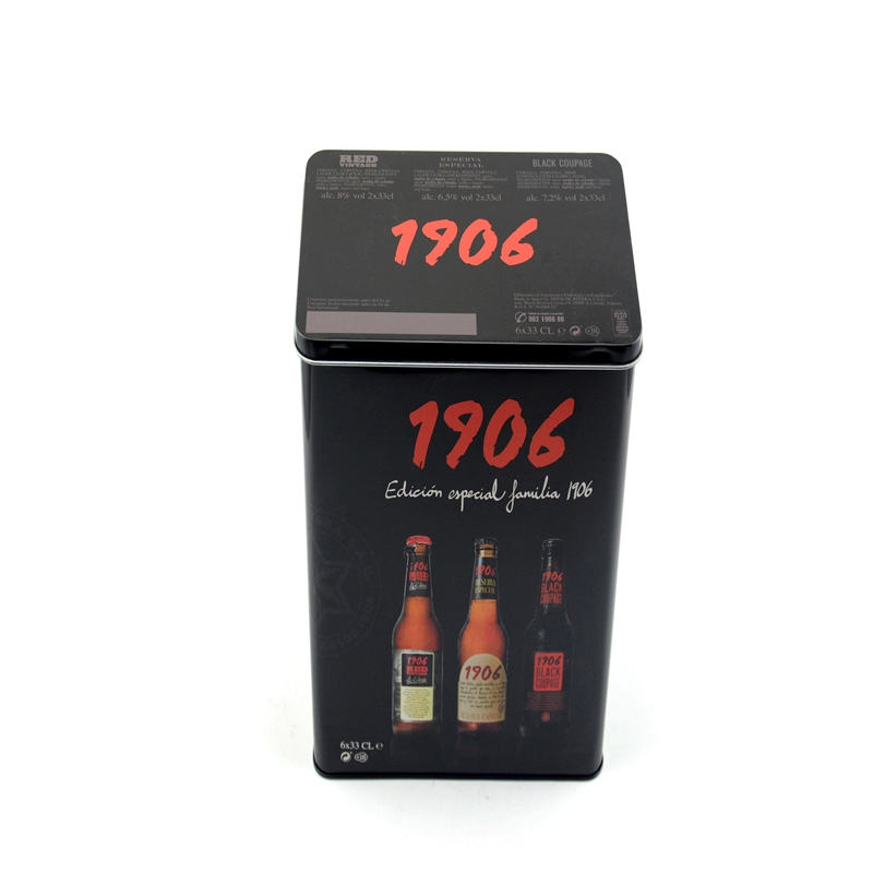 2018 hot sale rectangular tin box for wine, beer packaging