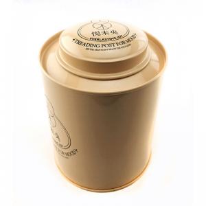 Custom airtight round tea tin box with double lid