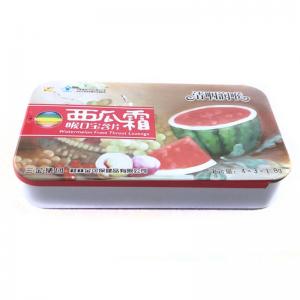 Two-pieces empty rectangular mini mint candy tin box with sliding lid