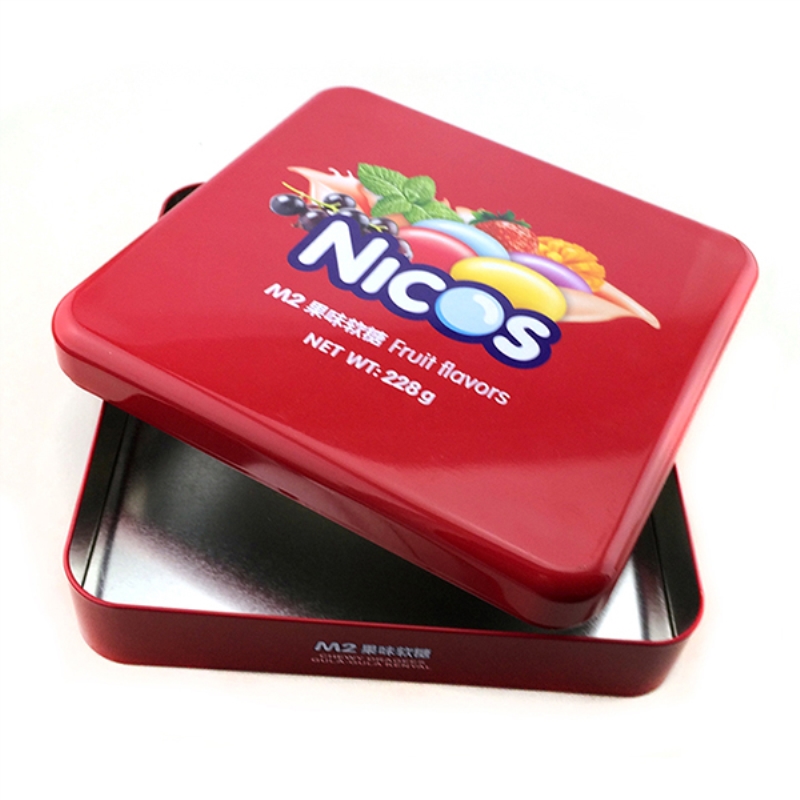 Food grade hot selling square candy tin box