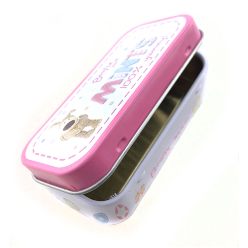 Custom two-pieces small rectangular mints candy tin box