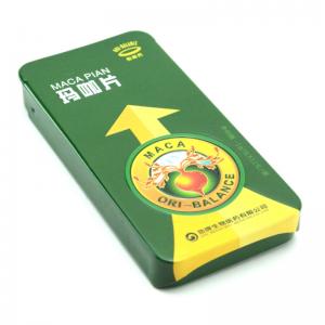 Small rectangular tin box for mints, health products