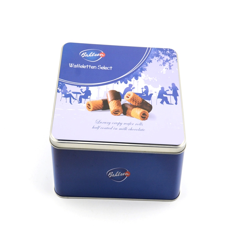 food grade cookie tin box, rectangular chocolate tin box