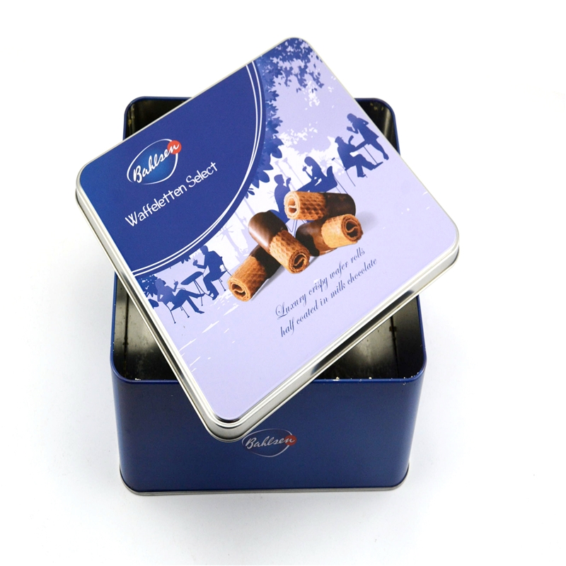 food grade cookie tin box, rectangular chocolate tin box