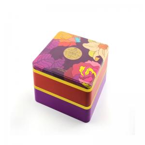 Hot selling square tin box for mooncake, cookie packaging