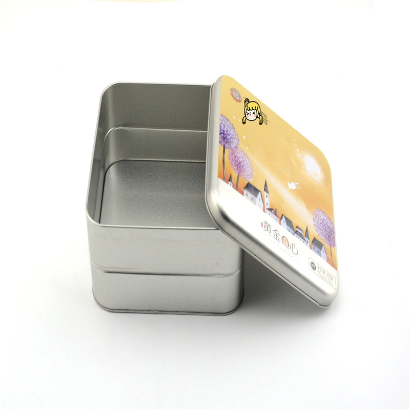 Custom logo square tin box for cookie, mooncake packaging