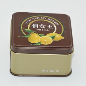 Factory wholesale small square cosmetic tin box for soap packing